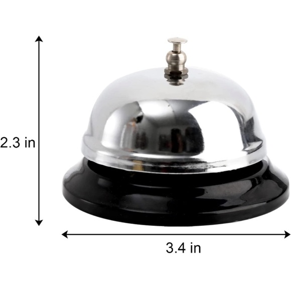 3.4 Inch Diameter Chrome Finish Office Call Bell - Picture 4 of 5